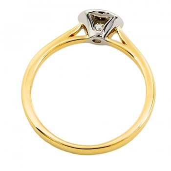 18ct gold 2 tone Diamond 0.45ct solitaire Ring size K